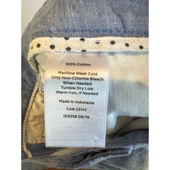 Talbots Perfect Crop Blue Chambray Women's 6 Casual Work Dress Pants Capris - Picture 4 of 4
